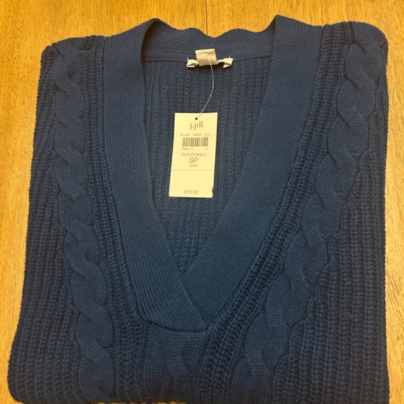 Peacock blue J. Jill sweater vest, size Small Petite - Picture 5 of 5